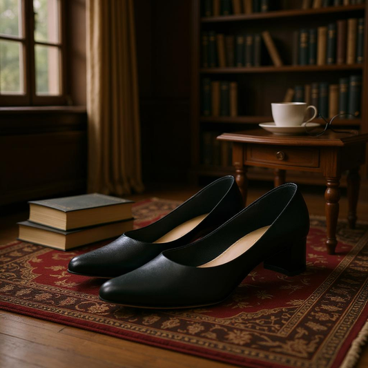 Midnight Noir Sleek Black Court Shoes