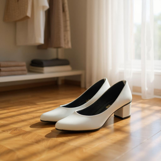 Ivory Muse Timeless White Court Shoes