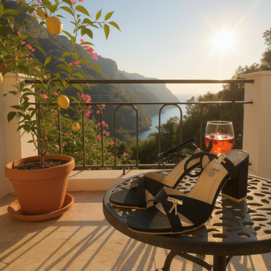 Noir Sleek Black Strappy Heels with Ankle-Wrap Elegance