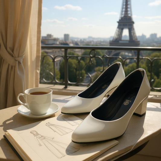 Ivory Muse Timeless White Court Shoes
