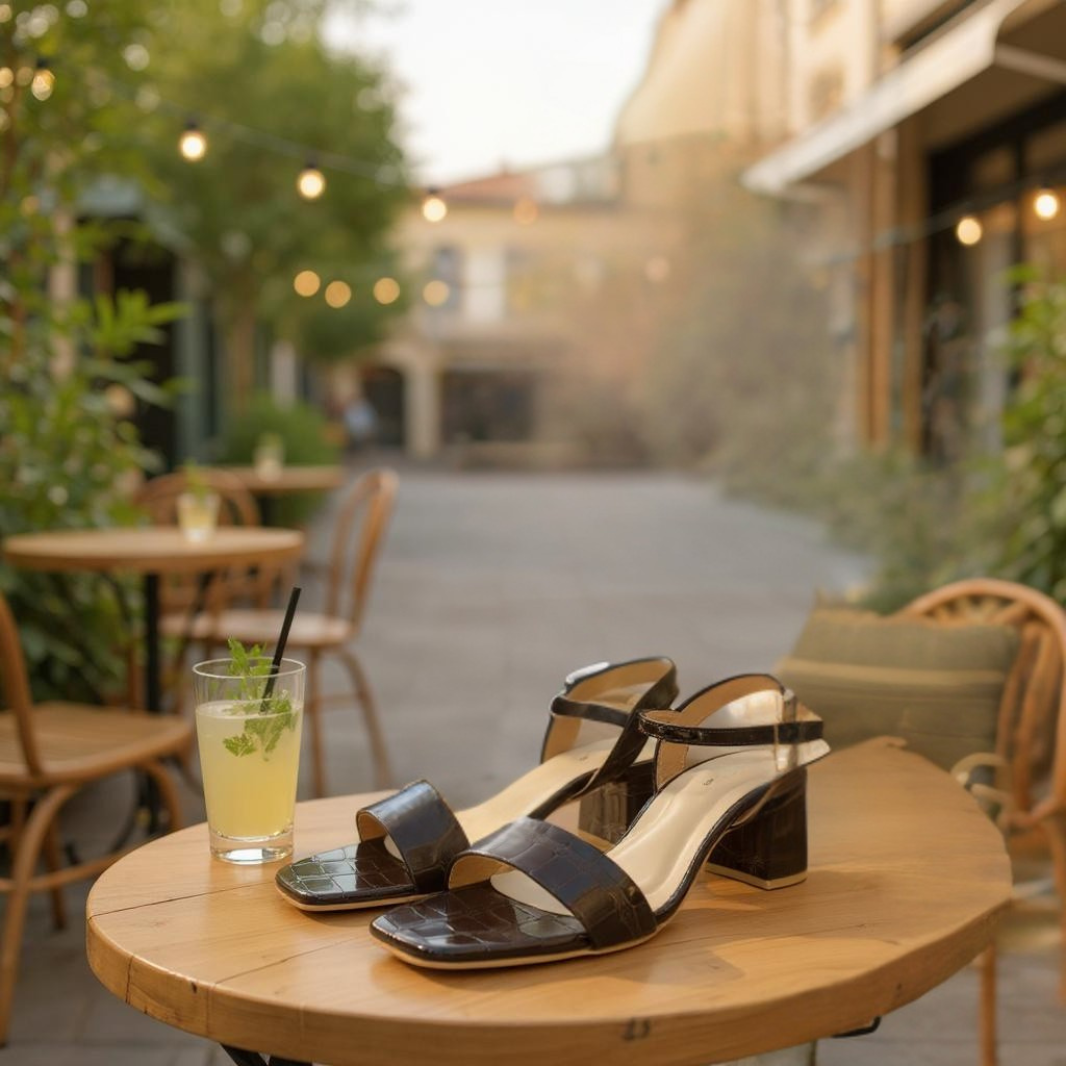 Burgundy Royale Croc-Embossed Sandal with Timeless Elegance