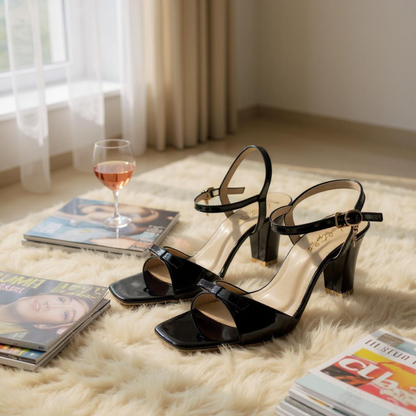 Noir Élégance Black Sandals